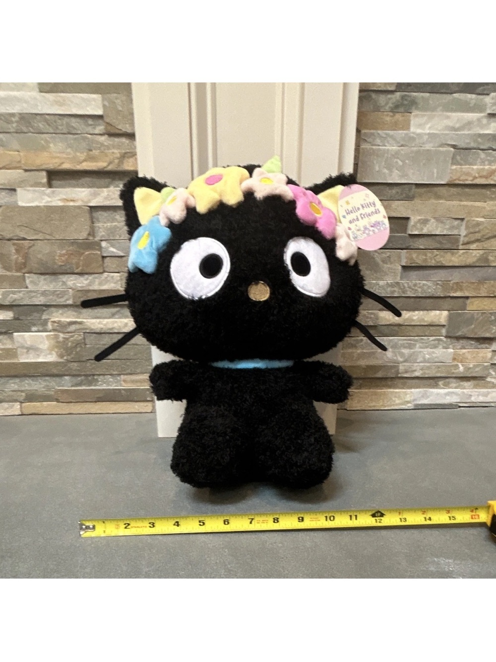 Sanrio Chococat Plush with Pastel Flower Crown — Black & Multicolor - Picture 7 of 14